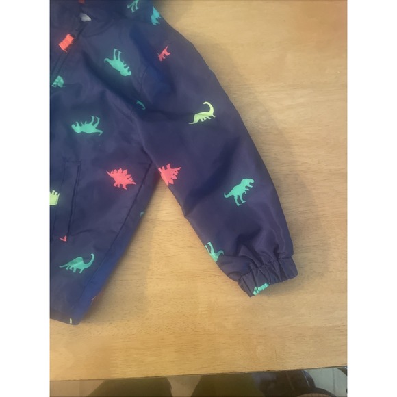 Carter's Classic Unique 3T Blue Dinosaur Rain jacket Hooded Coat Toddler Carters - Picture 3 of 12